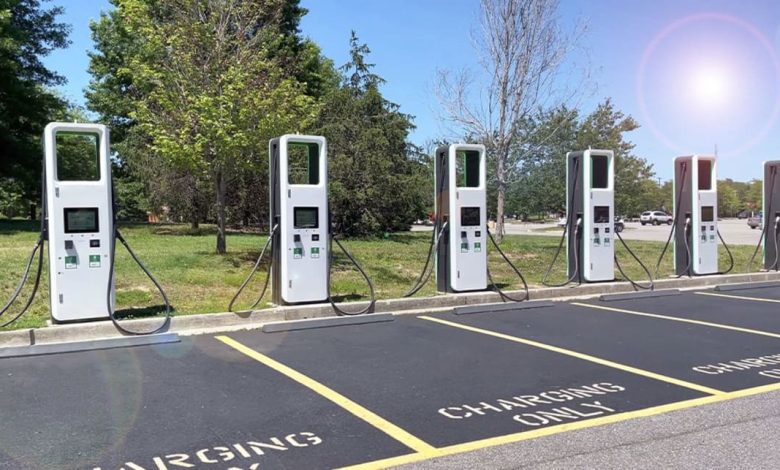 Image depicting electric vehicle charging station infrastructure in Nagpur district.