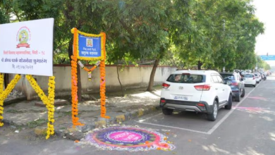 Off-street parking in Nagpur city showcasing new designated parking areas.