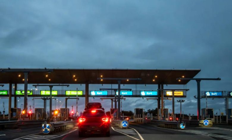 Satellite-based toll system on Indian highways showing seamless traffic flow without traditional toll booths.