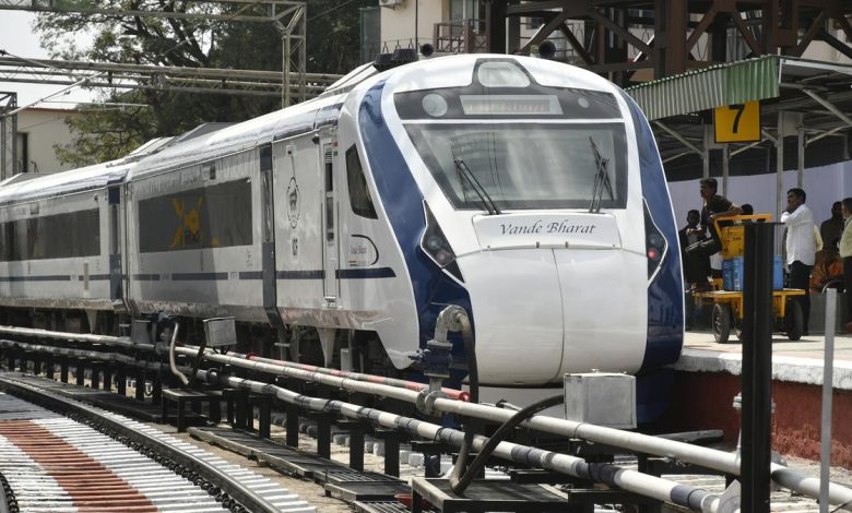 Empty coaches of the Vande Bharat Express on the Secunderabad-Nagpur route, highlighting low passenger occupancy.