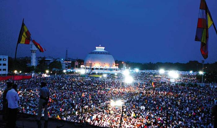 Dr. Babasaheb Ambedkar: Devotees gathered at Deekshabhoomi Nagpur for Dhammachakra Pravartan Din celebrations.