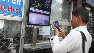 QR code payment system at railway ticket counters for fast and secure ticket purchases.