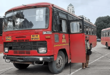 MSRTC buses transporting Diwali travelers amid a fare hike for festive season travel.