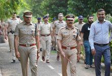 Depiction of seized firearms and weapons under Nagpur police’s anti-crime drive.