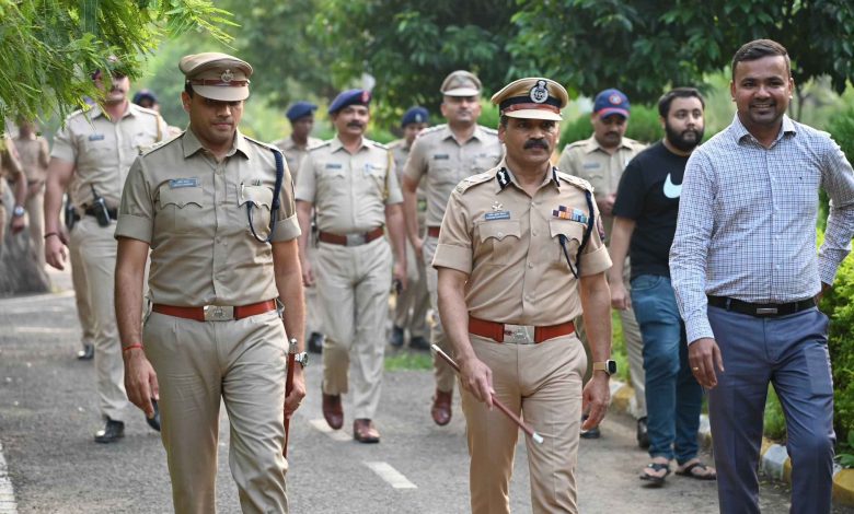 Depiction of seized firearms and weapons under Nagpur police’s anti-crime drive.