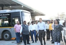 Modern electric bus charging station at Wathoda depot in Nagpur.