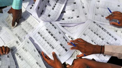 Election Woes: Illustration of a ballot box with missing names