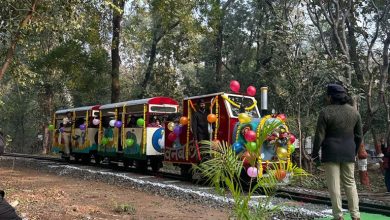 Toy Train Nagpur | Balodyan | Vanbala’ toy train traversing lush greenery, symbolizing its transformation with an electric locomotive.