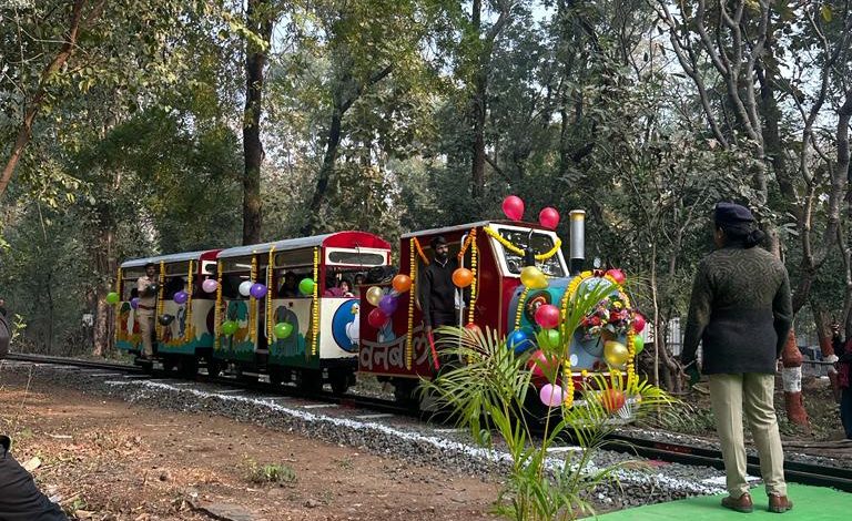 Toy Train Nagpur | Balodyan | Vanbala’ toy train traversing lush greenery, symbolizing its transformation with an electric locomotive.