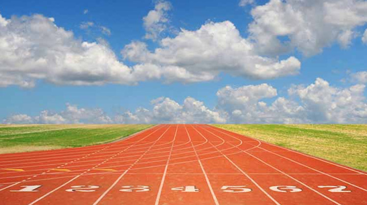 Athletes competing at the Maharashtra State Senior Athletics Championship in Nagpur.