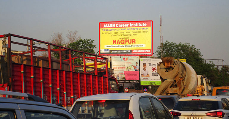 Inspection team reviewing hoardings in Nagpur.