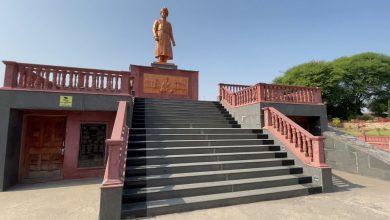 Ambazari Dam, Nagpur: Vivekananda Memorial relocation illustration showing a statue being moved from a lake spillway, representing the court's directive and environmental considerations.