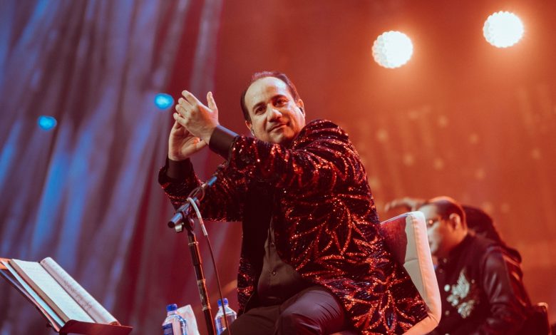 Rahat Fateh Ali Khan speaking at a press conference.