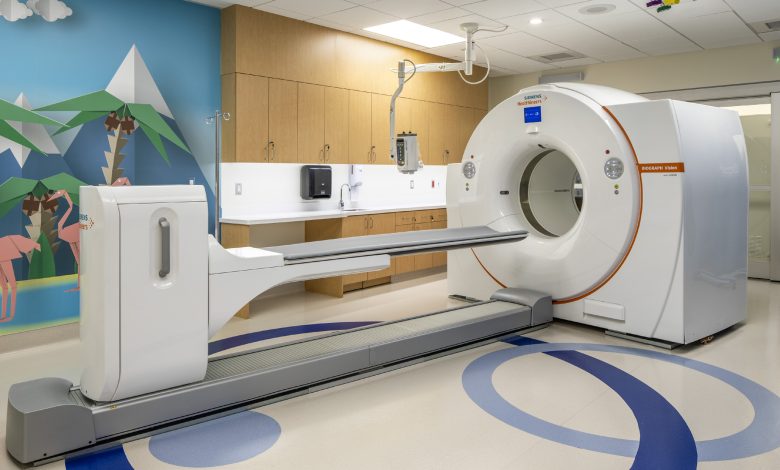 Illustration of a Nuclear Medicine Department with advanced imaging technology at GMCH, Nagpur.