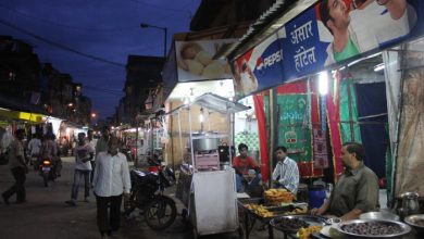 Concept art of the Nagpur Food Street project showing modern stalls and a clean, vibrant dining environment.