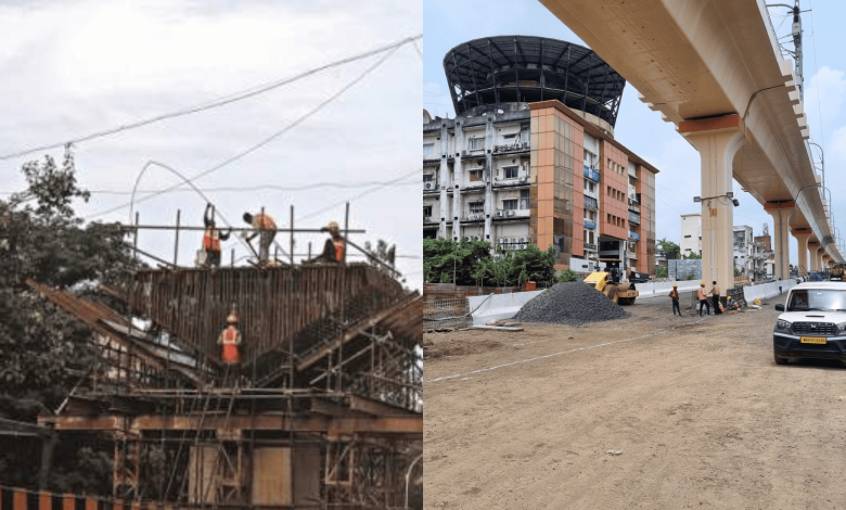 A view of Nagpur’s newly completed Kamptee and Wadi flyovers, set to be inaugurated on October 5, showing modern road infrastructure and reduced traffic congestion.