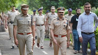 Depiction of seized firearms and weapons under Nagpur police’s anti-crime drive.