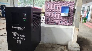 Atmospheric Water Generator in operation at Ajni Coaching Complex.