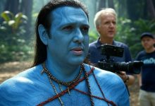 A humorous AI-generated image of Govinda as a Na'vi in the Avatar universe, complete with his signature dance moves.