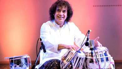 Zakir Hussain performing on the tabla, symbolizing his unmatched legacy in Indian classical music.