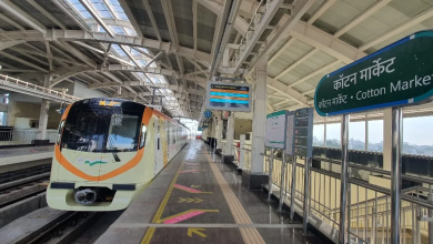 Cotton Market Metro Station's new foot-over-bridge enhancing safety and accessibility.