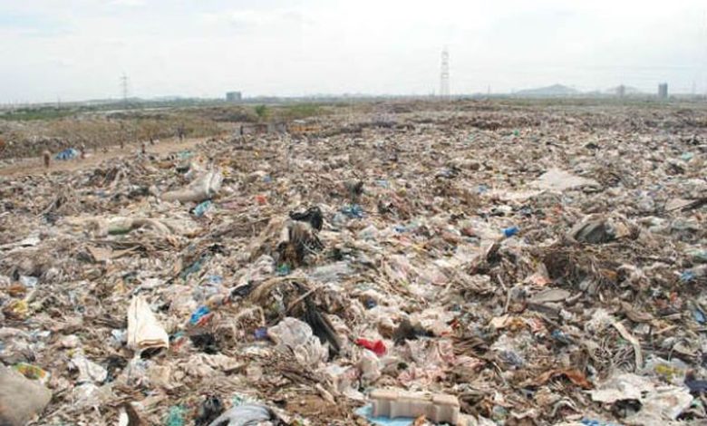 A reclaimed landfill at Bhandewadi showcasing greenery and eco-friendly projects. | Bhandewadi biomining project Nagpur.