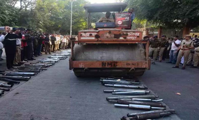 Nagpur Traffic Department seizes and destroys 440 illegal silencers to combat noise pollution and improve public safety.