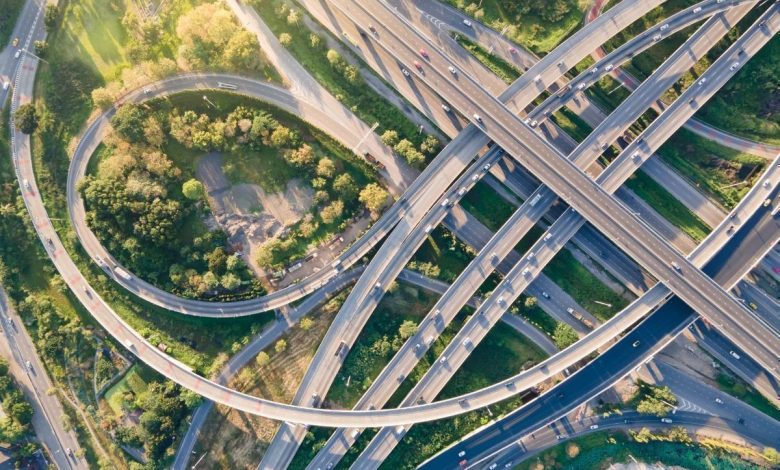 Scenic aerial view of the Nagpur-Goa Shaktipeeth Expressway connecting districts and boosting travel.