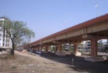 LED lighting installation under Narendra Nagar flyover