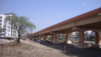 LED lighting installation under Narendra Nagar flyover