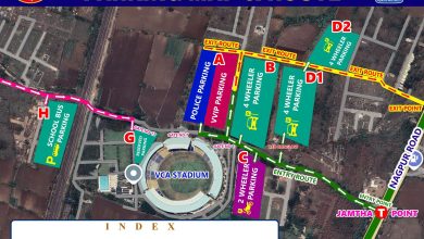 Traffic and parking guidelines for India vs England ODI at Jamtha Stadium, Nagpur.