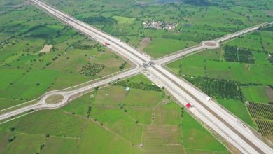 Aerial view of Mumbai-Nagpur Expressway showcasing the newly completed stretch with scenic surroundings.