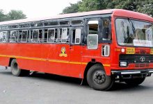 MSRTC bus transporting devotees from Nagpur to Pachmarhi for Mahashivratri celebrations.