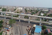 Aerial view of the newly operational Pardi flyover in Nagpur, showcasing its five-armed design and smooth traffic flow.