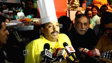 Chef Vishnu Manohar looking distressed after his Facebook account was hacked, causing controversy online.