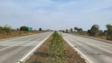 Aerial view of the Outer Ring Road in Nagpur nearing completion.