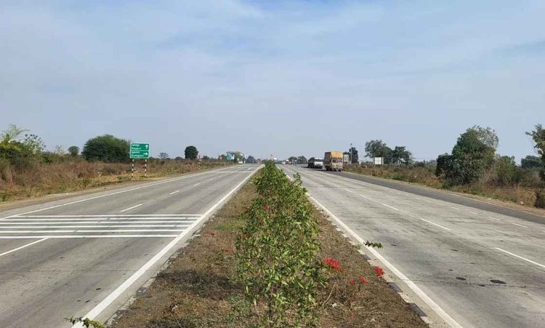 Aerial view of the Outer Ring Road in Nagpur nearing completion.